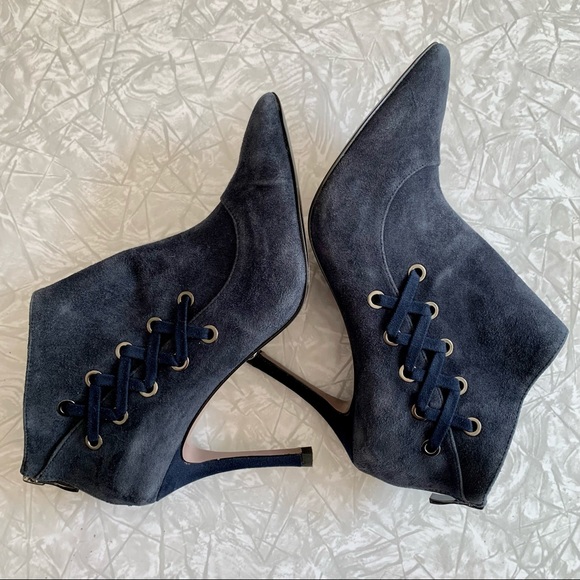 Charles & Keith Navy Suede Corset Booties 36 - Picture 6 of 11